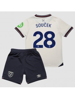 Otroški Nogometna dresi replika West Ham United Tomas Soucek #28 Gostujoči 2025-26 Kratek rokav (+ hlače)